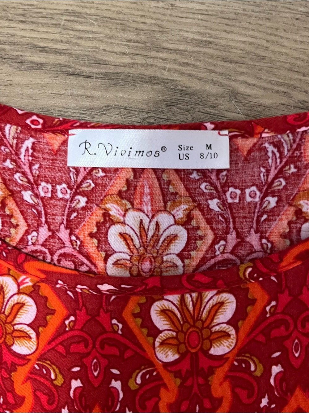 Red Patterned Boho Dress - Picture 2 of 3